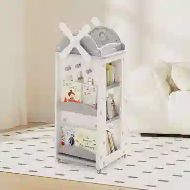 曼龙 风车儿童书架 家用收纳旋转绘本架宝宝阅读收纳架 早教益智玩具