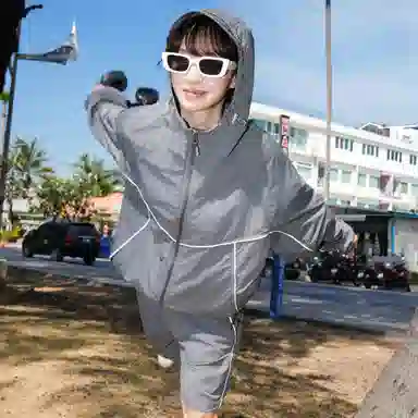 黑恐龙 潮牌户外运动休闲凉感舒适透气宽松百搭休闲防晒服 男女同款