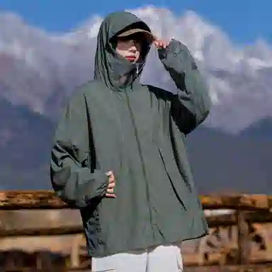 黑恐龙 夏季潮牌个性简约连帽皮肤衣休闲百搭宽松透气柔软轻薄亲肤户外出行运动防晒服 男女同款