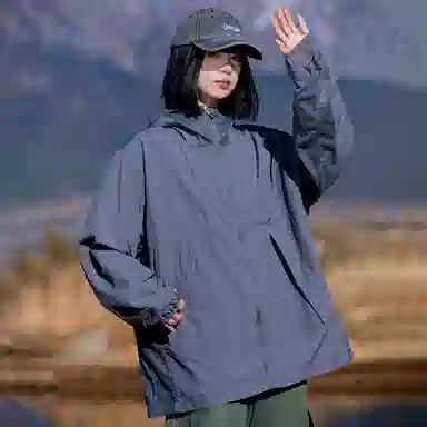 黑恐龙 夏季潮牌个性简约连帽皮肤衣休闲百搭宽松透气柔软轻薄亲肤户外出行运动防晒服 男女同款