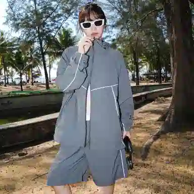 黑恐龙 潮牌户外运动休闲凉感舒适透气宽松百搭休闲防晒服 男女同款