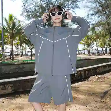 黑恐龙 潮牌户外运动休闲凉感舒适透气宽松百搭休闲防晒服 男女同款