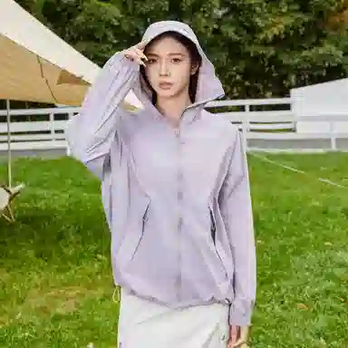 黑恐龙 户外运动皮肤衣出行连帽简约百搭宽松舒适透气潮牌长袖防晒服 男女同款