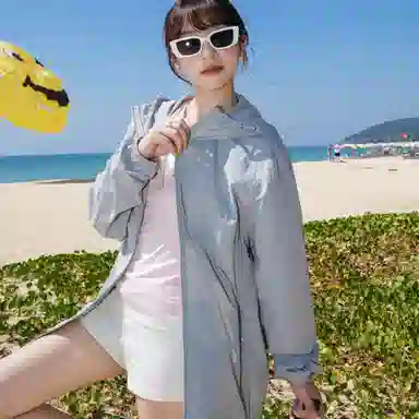 黑恐龙 潮牌夏季百搭休闲宽松舒适柔软亲肤户外运动时尚长袖连帽 透气防晒服 男女同款