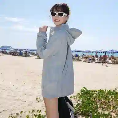 黑恐龙 潮牌夏季百搭休闲宽松舒适柔软亲肤户外运动时尚长袖连帽 透气防晒服 男女同款