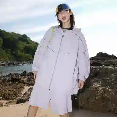 黑恐龙 潮牌户外运动休闲凉感舒适透气宽松百搭休闲防晒服 男女同款