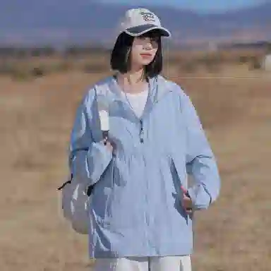 黑恐龙 夏季潮牌个性简约连帽皮肤衣休闲百搭宽松透气柔软轻薄亲肤户外出行运动防晒服 男女同款