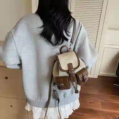 FCTOSSR Vintage College Backpack Denim Blue Black Tea White