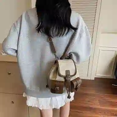 FCTOSSR Vintage College Backpack Denim Blue Black Tea White