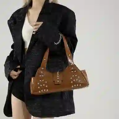 FCTOSSR Punk Studded PU Shoulder Bag