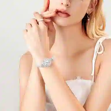 雅嘉怡 腕表 石英机芯 合金表带 贝母色表盘 女表 时尚简约轻奢镶钻奢华气质小众高级感通勤职场商务风百搭女士小圆手表生活防水礼盒包装