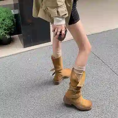 QIAOLINER Western Cowboy Short Boots