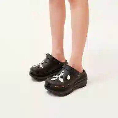 SMFK x Crocs Platform Clogs Black White