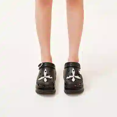SMFK x Crocs Platform Clogs Black White