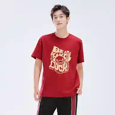 KUMPOO x B.Duck Letter Pattern T-Shirt Red
