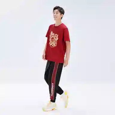 KUMPOO x B.Duck Letter Pattern T-Shirt Red