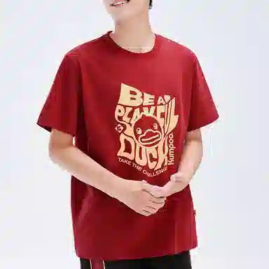 KUMPOO x B.Duck Letter Pattern T-Shirt Red