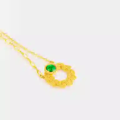 曼卡龙  花丝小鲤想 小石潭记 小众设计风 古法手工花丝工艺 足金 按克计价 黄金项链 女款