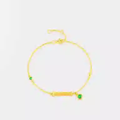 曼卡龙  花丝小鲤想 小石潭记 小众设计风 古法手工花丝工艺 足金 按克计价 黄金手链 女款