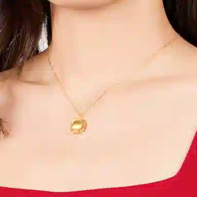 曼卡龙 几何造型简约风格时尚百搭可调节 倒模工艺 足金 按克计价 黄金项链 女款