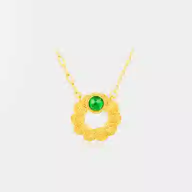 曼卡龙  花丝小鲤想 小石潭记 小众设计风 古法手工花丝工艺 足金 按克计价 黄金项链 女款