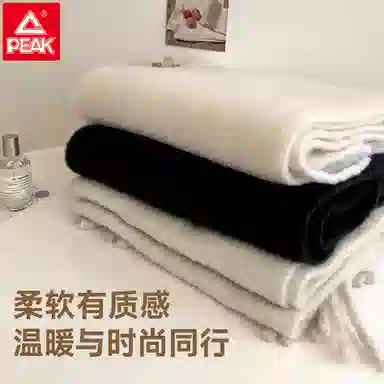 匹克 秋冬季时尚纯色简约亲肤软糯保暖流苏设计 毛线 绒线围巾 男女同款情侣款