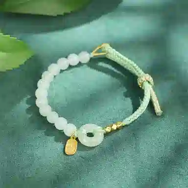 佐卡伊 平安扣 和田玉 手串 女款 白玉