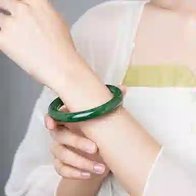 佐卡伊 乌兰海大气典雅 和田玉 手镯 女款 碧玉