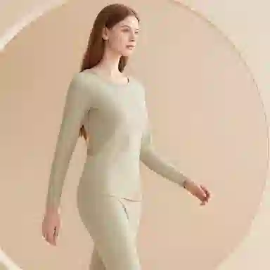 舒雅 含羊毛舒软莫代尔舒适柔软秋衣秋裤秋冬保暖套装 女款