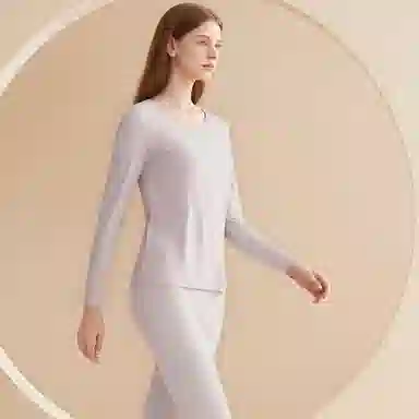 舒雅 含羊毛舒软莫代尔舒适柔软秋衣秋裤秋冬保暖套装 女款
