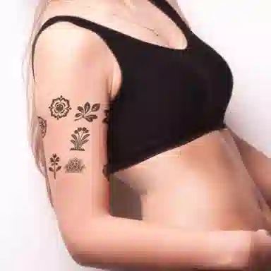 饰田  传统萌样纹身贴 草本防水纹身贴持久高级性感情侣超酷男女