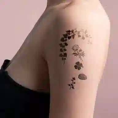 饰田  植物杂志草本防水纹身贴