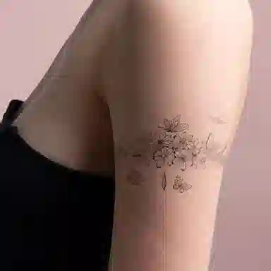 饰田  花蝶轻语草本防水纹身贴