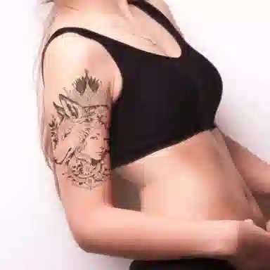 饰田  月夜皇冠草本防水纹身贴 持久高级性感情侣半永久超酷男女