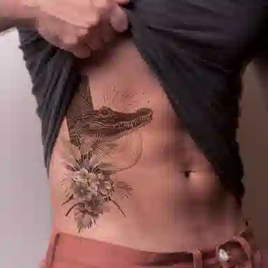 饰田  丛林惊鳄纹身贴 草本防水