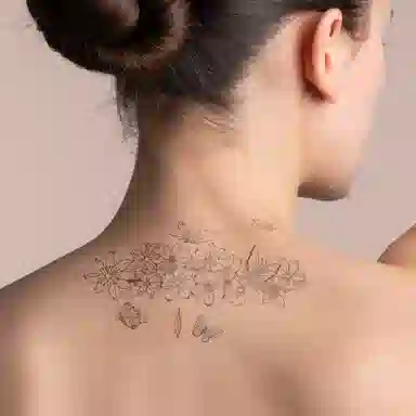 饰田  花蝶轻语草本防水纹身贴