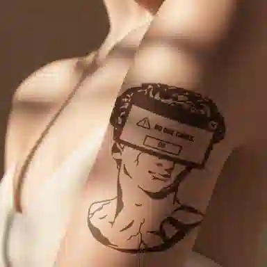 饰田  没人在乎 草本防水纹身贴 持久高级性感情侣半永久超酷男女