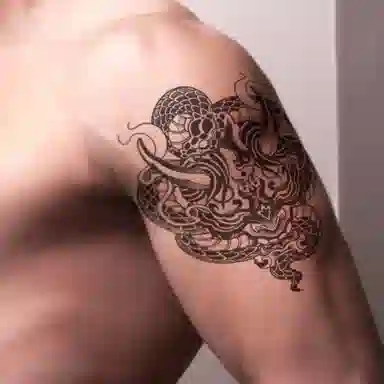 饰田  牛魇蛇魅草本防水纹身贴 持久高级性感情侣半永久超酷男女
