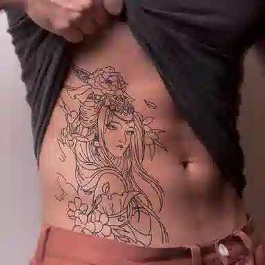 饰田  洛神惊鸿草本防水纹身贴 持久