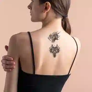 猎己  猛虎头目草本纹身贴