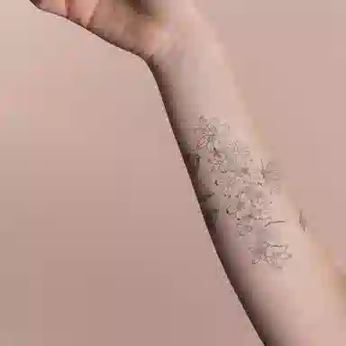 饰田  花蝶轻语草本防水纹身贴