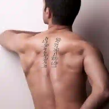 饰田  六字真言草本纹身贴 青果汁防水持久手臂仿真刺