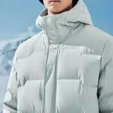 鸿星尔克 三防/双重烯能系列 城市户外加厚保暖连帽羽绒服外套 男女同款 云灰色