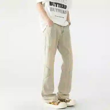 宝米卡 高街直筒百搭牛仔裤 男女同款