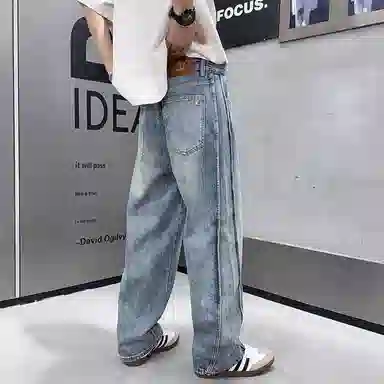 宝米卡 宽松百搭潮牌休闲舒适时尚长裤牛仔裤 男女同款