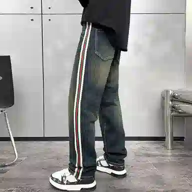宝米卡 高端宽松百搭潮牌休闲长裤牛仔裤 男女同款