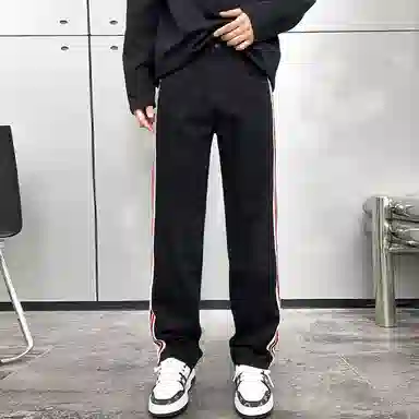 宝米卡 宽松百搭潮牌休闲舒适长裤牛仔裤 男女同款