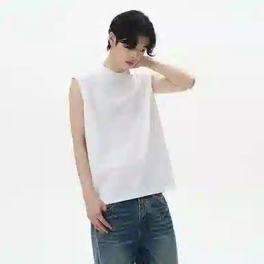 美式凉感休闲坎肩宽松纯色简约百搭日常时尚个性舒适背心 男女同款