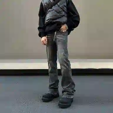 宝米卡 美式高街简约牛仔裤 男女同款