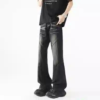 宝米卡 高街直筒百搭牛仔裤 男女同款